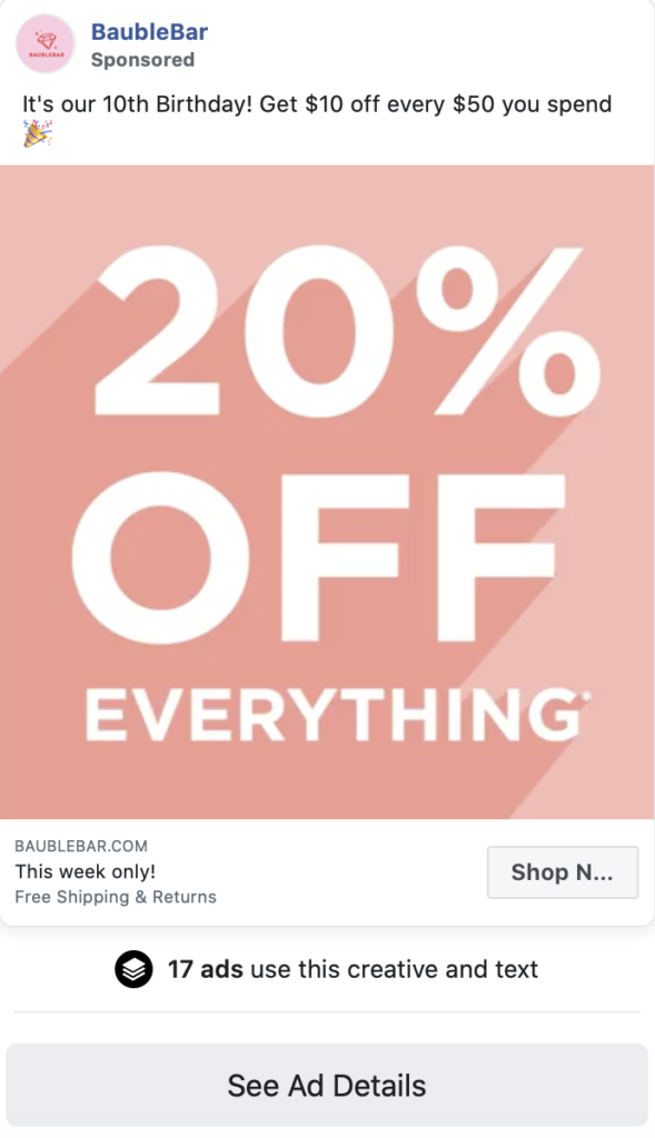 20% off Jewelry Brand Marketing