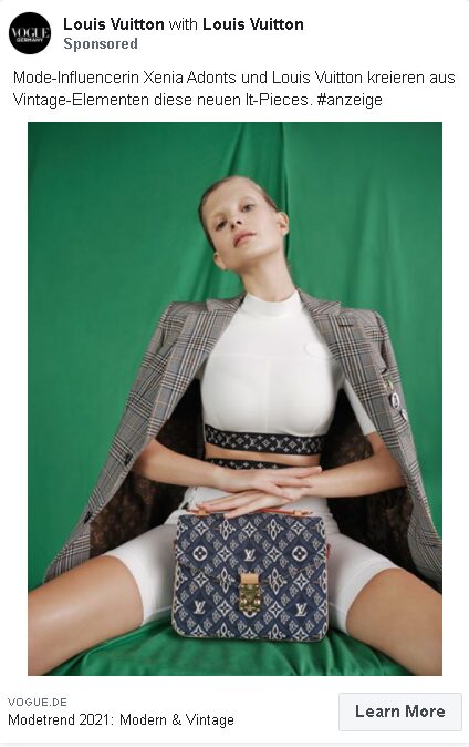 How does Louis Vuitton create content on social networks?